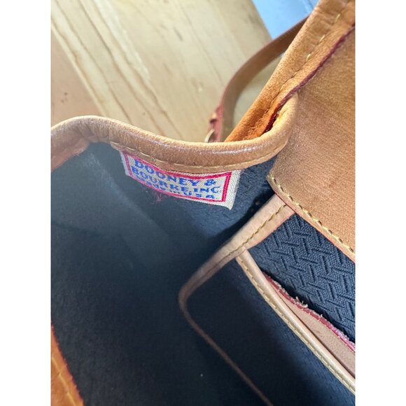 Dooney & Bourke USA Burgundy Canvas Tan Leather Backpack Purse AWL Duck Vintage - Picture 10 of 11